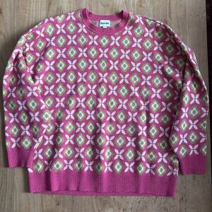 Vintage style oversized wool and cotton Sweater